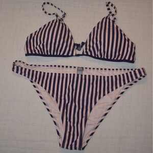 NWOT Striped Bikini Set